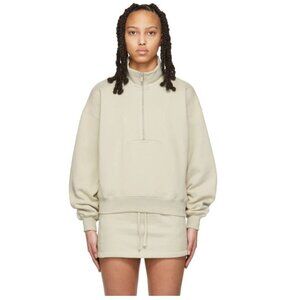 ESSENTIALS-FEAR OF GOD  Women's Half Zip Beige Sweatshirt Size Medium